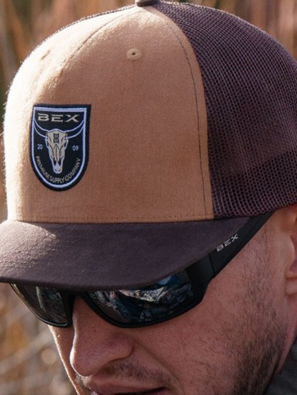 BEX Two-Tone Brown Mesh Trucker Cap